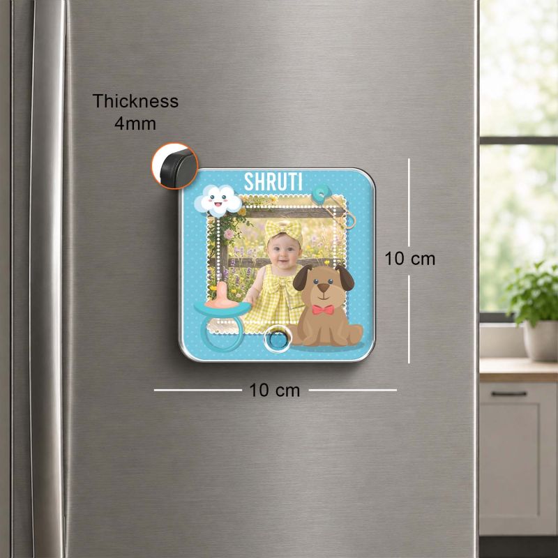 Personalised Baby Theme Musical Fridge Magnet with Custom Photo | Playable Music Home & Kids Room Decor Magnet  Birthday Gift for Kids